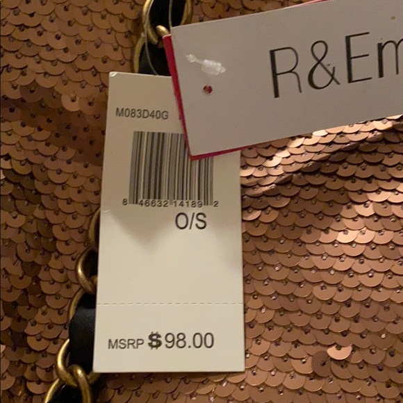 R&Em - Bronze Sequin Tote Bag (NWT - WITH FLAW) - Picture 4 of 10